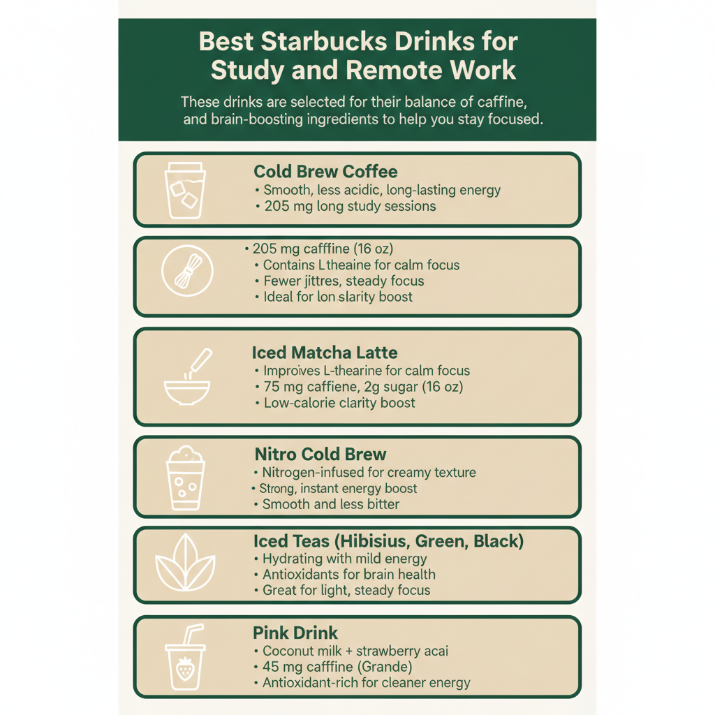 Best Starbucks Drinks for Study and Remote Work
